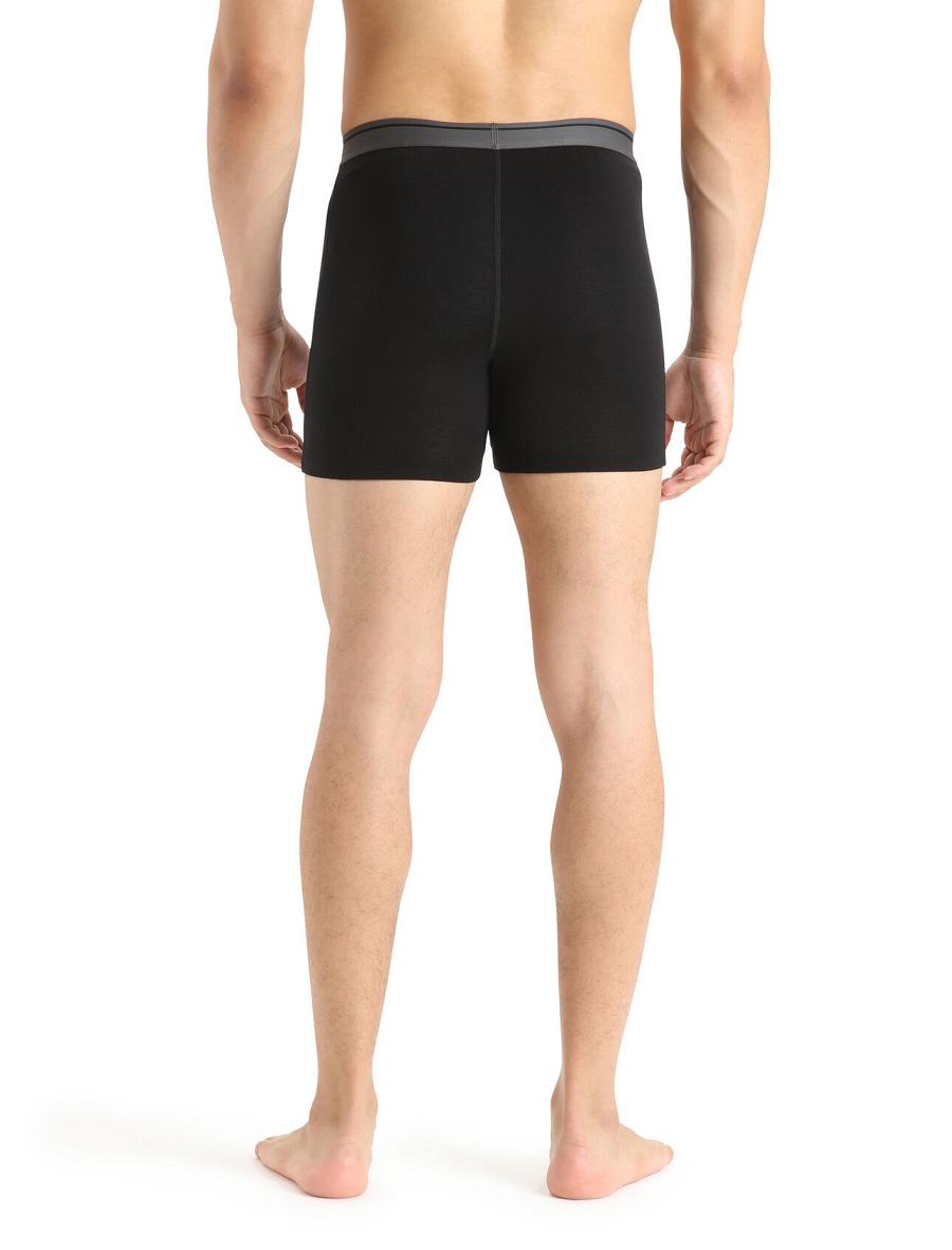 Icebreaker Merino Anatomica Boxers Miesten Alusvaatteet Mustat | FI 1317NWYB